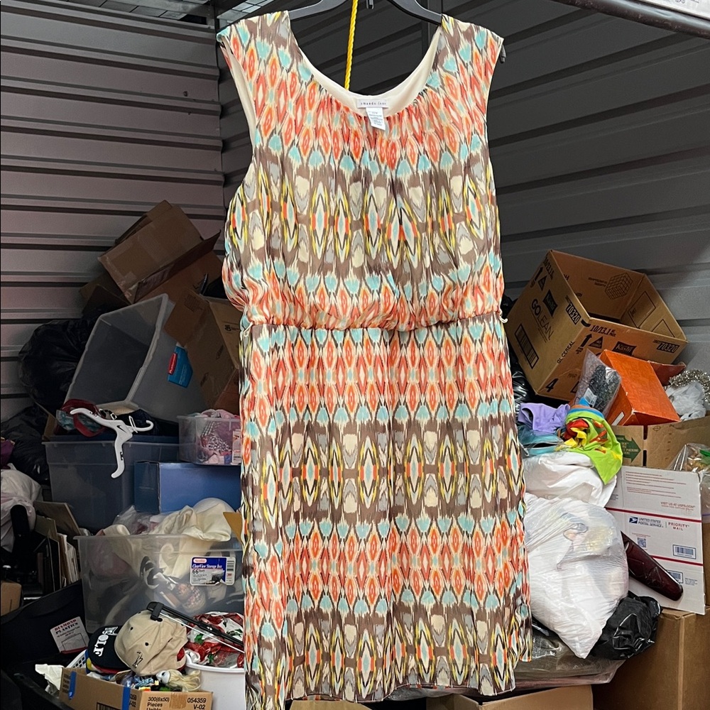Amanda Lane Vibrant Patterned Midi Dress